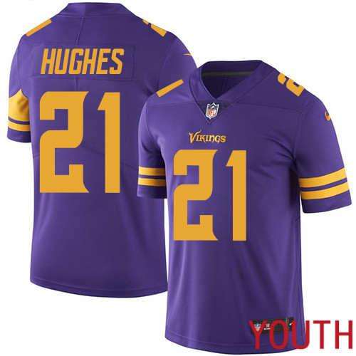 Minnesota Vikings #21 Limited Mike Hughes Purple Nike NFL Youth Jersey Rush Vapor Untouchable->youth nfl jersey->Youth Jersey